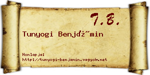 Tunyogi Benjámin névjegykártya